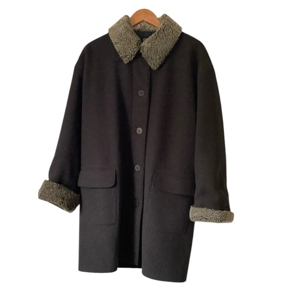 Hilary Radley Wool Coat Brown Size Large - Picture 9 of 10